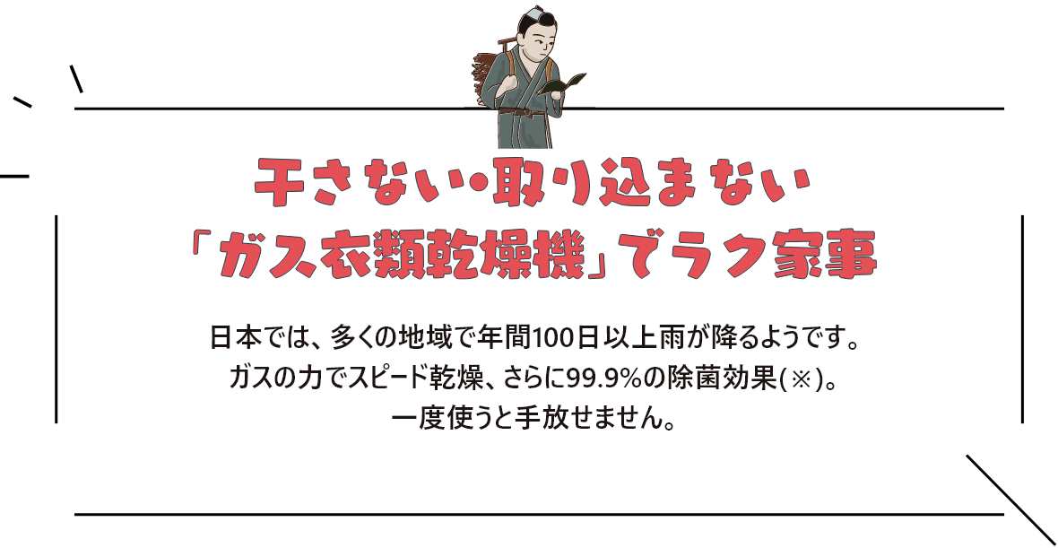 干さない・取り込まない「ガス衣類乾燥機」でラク家事